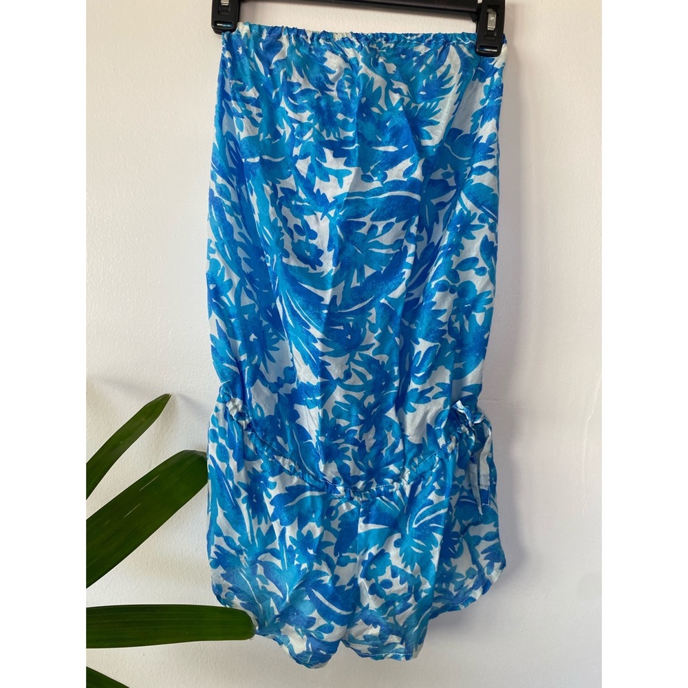 Mikoh Silk Blue Strapless Romper Small RARE
